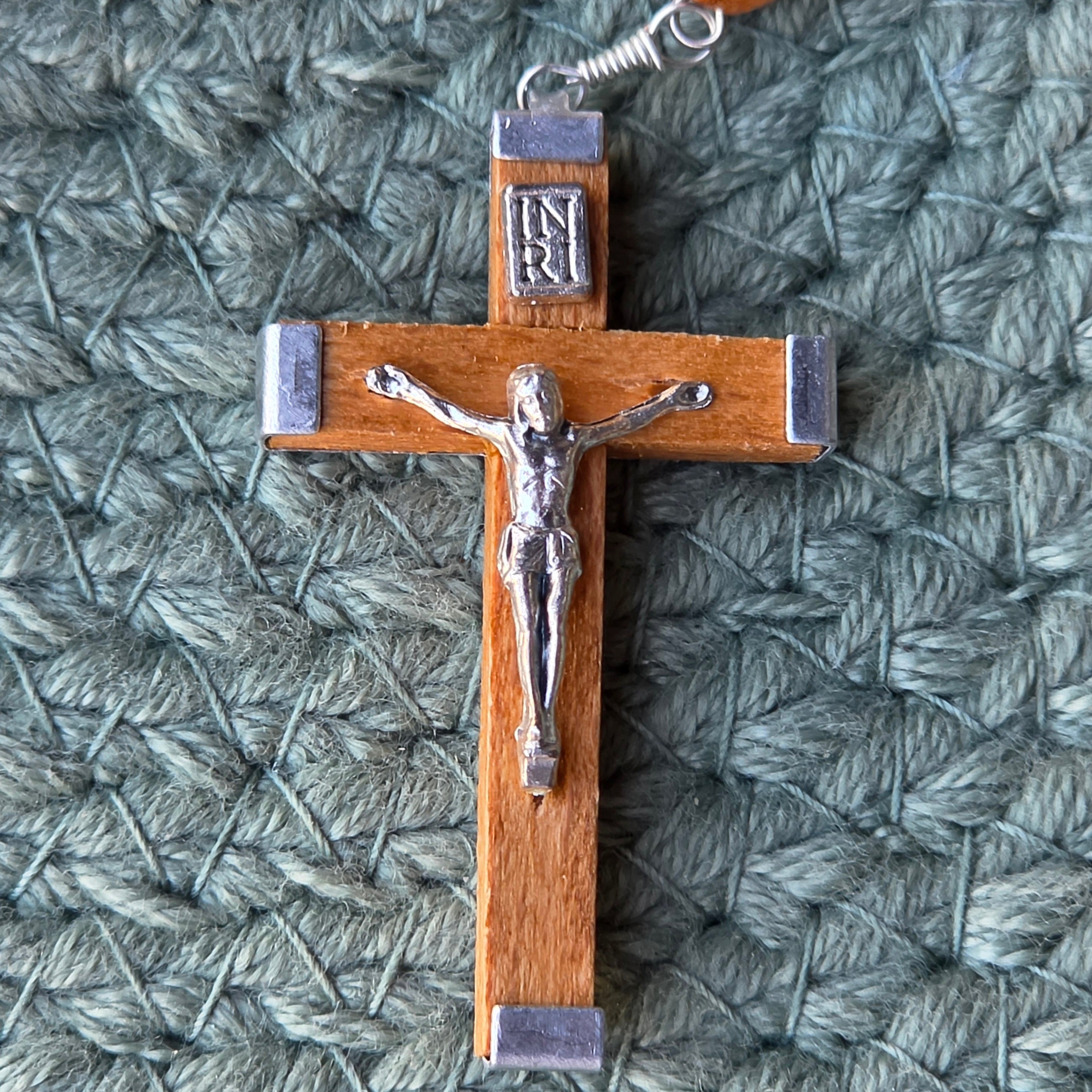 Olive Wood Rosary with Holy Land Jerusalem Soil