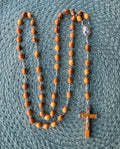 Olive Wood Rosary with Holy Land Jerusalem Soil